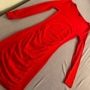 Sexy, Red Long Sleeve Dress